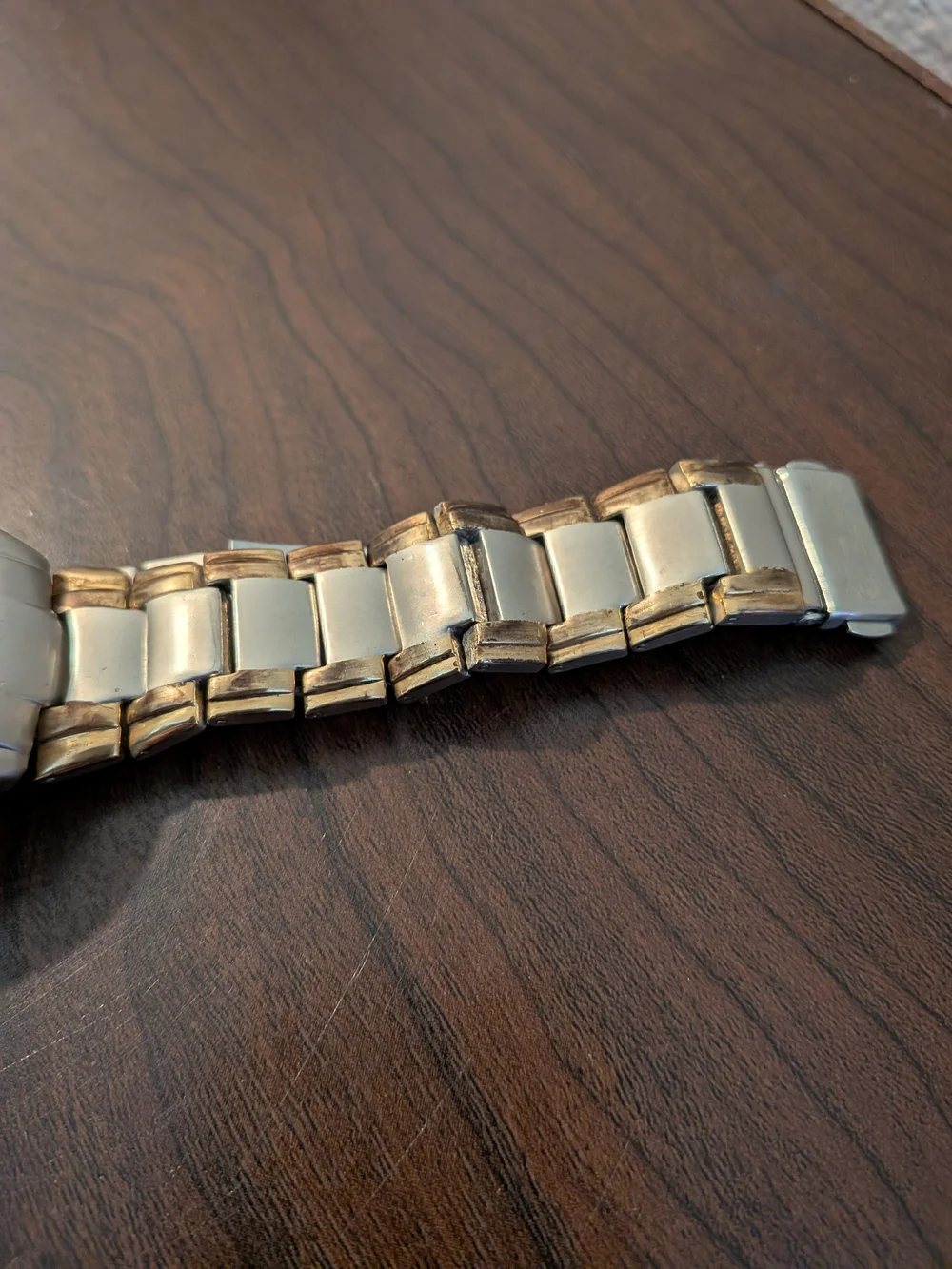Two-Tone Stainless Steel Watch with Gold Accents (Needs New Battery And Flaws)